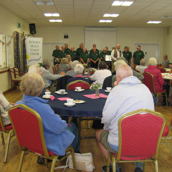 Pewsey Male Voice Choir entertained at The Cheerful Cuppa